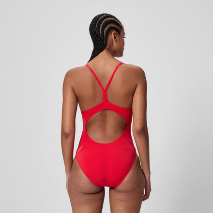 Women's Endurance+ Logo Thinstrap Swimsuit Red