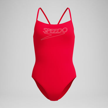 Women's Endurance+ Logo Thinstrap Swimsuit Red