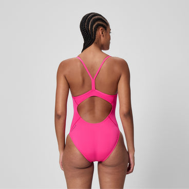 Women's Endurance+ Logo Thin Strap Swimsuit Pink
