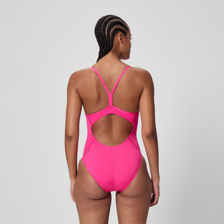 Women's Endurance+ Logo Thin Strap Swimsuit Pink