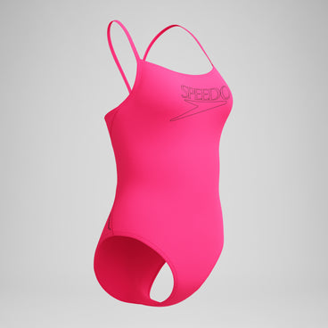 Women's Endurance+ Logo Thin Strap Swimsuit Pink