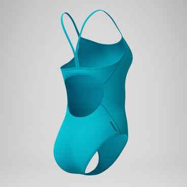 Women's Endurance+ Logo Thin Strap Swimsuit Blue