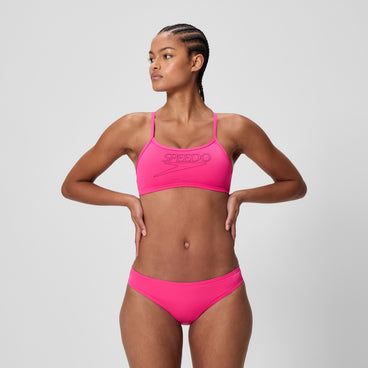 Women's Endurance+ Logo Thin Strap Bikini Pink