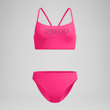 Women's Endurance+ Logo Thin Strap Bikini Pink