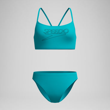 Women's Endurance+ Logo Thin Strap Bikini Blue