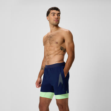 Men's Swim Shorts with Jammer Navy/Green