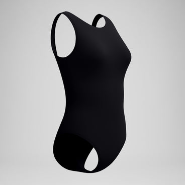 Women's Solid High Neck Swimsuit Black