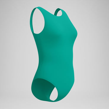 Women's Solid High Neck Swimsuit Teal