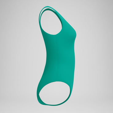 Women's Solid High Neck Swimsuit Teal