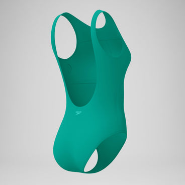 Women's Solid High Neck Swimsuit Teal