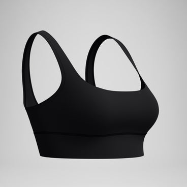 Women's Solid Square Neck Bikini Top Black