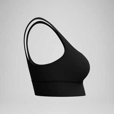 Women's Solid Square Neck Bikini Top Black