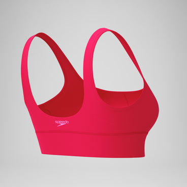 Women's Solid Square Neck Bikini Top Ruby