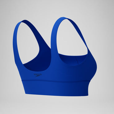 Women's Solid Square Neck Bikini Top Blue