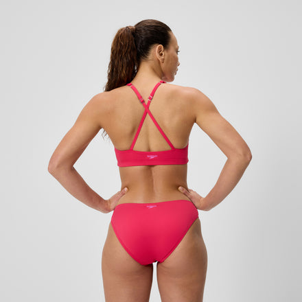 Women's Solid High Neck Bikini Top Ruby