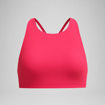 Women's Solid High Neck Bikini Top Ruby