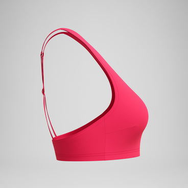 Women's Solid High Neck Bikini Top Ruby