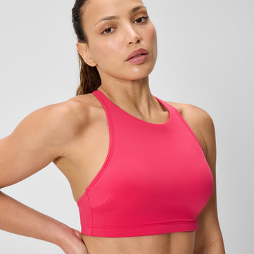 Women's Solid High Neck Bikini Top Ruby