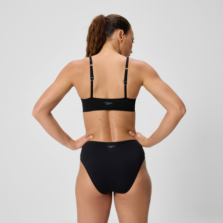 Women's Cheeky High Waist Bikini Bottom Black