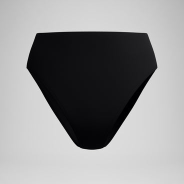 Women's Cheeky High Waist Bikini Bottom Black