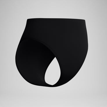 Women's Cheeky High Waist Bikini Bottom Black