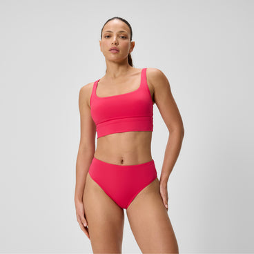 Women's Cheeky High Waist Bikini Bottom Ruby