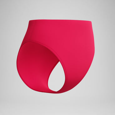 Women's Cheeky High Waist Bikini Bottom Ruby