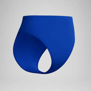 Women's Solid Cheeky High Waist Bottoms Blue