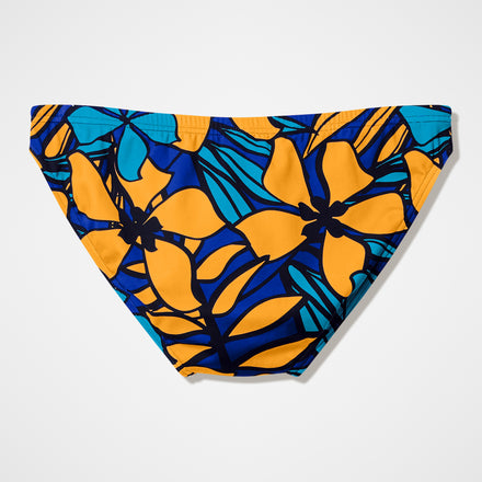 Men's The Speedo Printed Mini-Cut Briefs Blue/Yellow