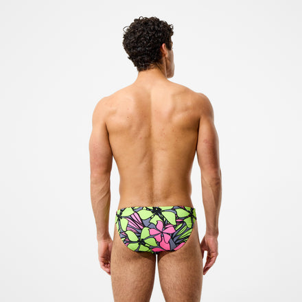 Men's The Speedo Printed Mini-Cut Briefs Pink/Green