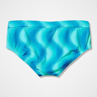 Men's The Speedo Printed Mid-Cut Briefs Turquoise
