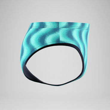 Men's The Speedo Printed Mid-Cut Briefs Turquoise