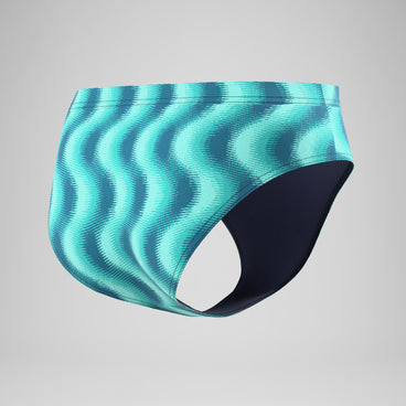 Men's The Speedo Printed Mid-Cut Briefs Turquoise