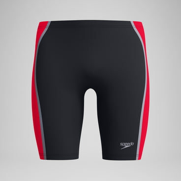Men's Solid Splice Jammer Black/Red