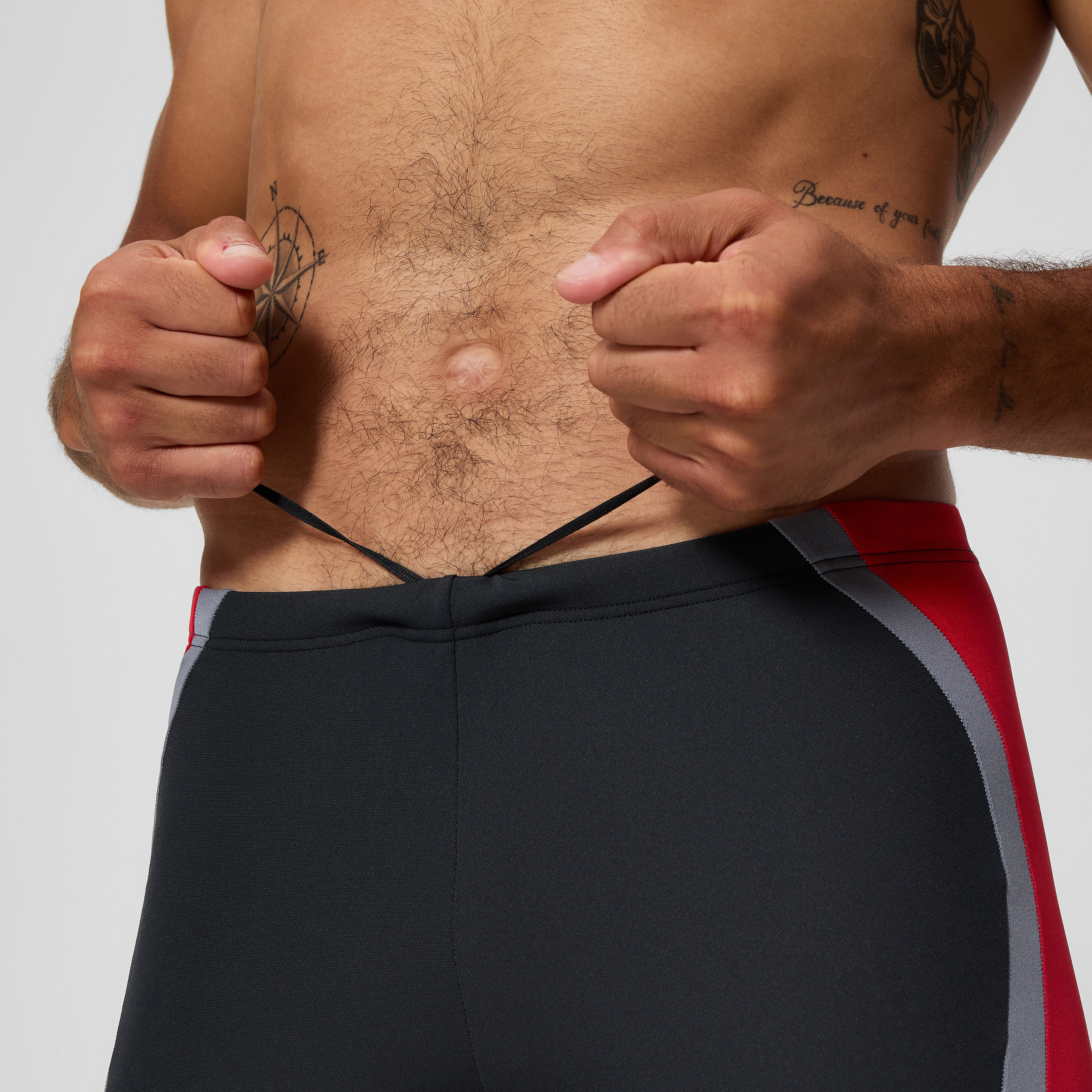 Men's Solid Splice Jammer Black/Red | Speedo