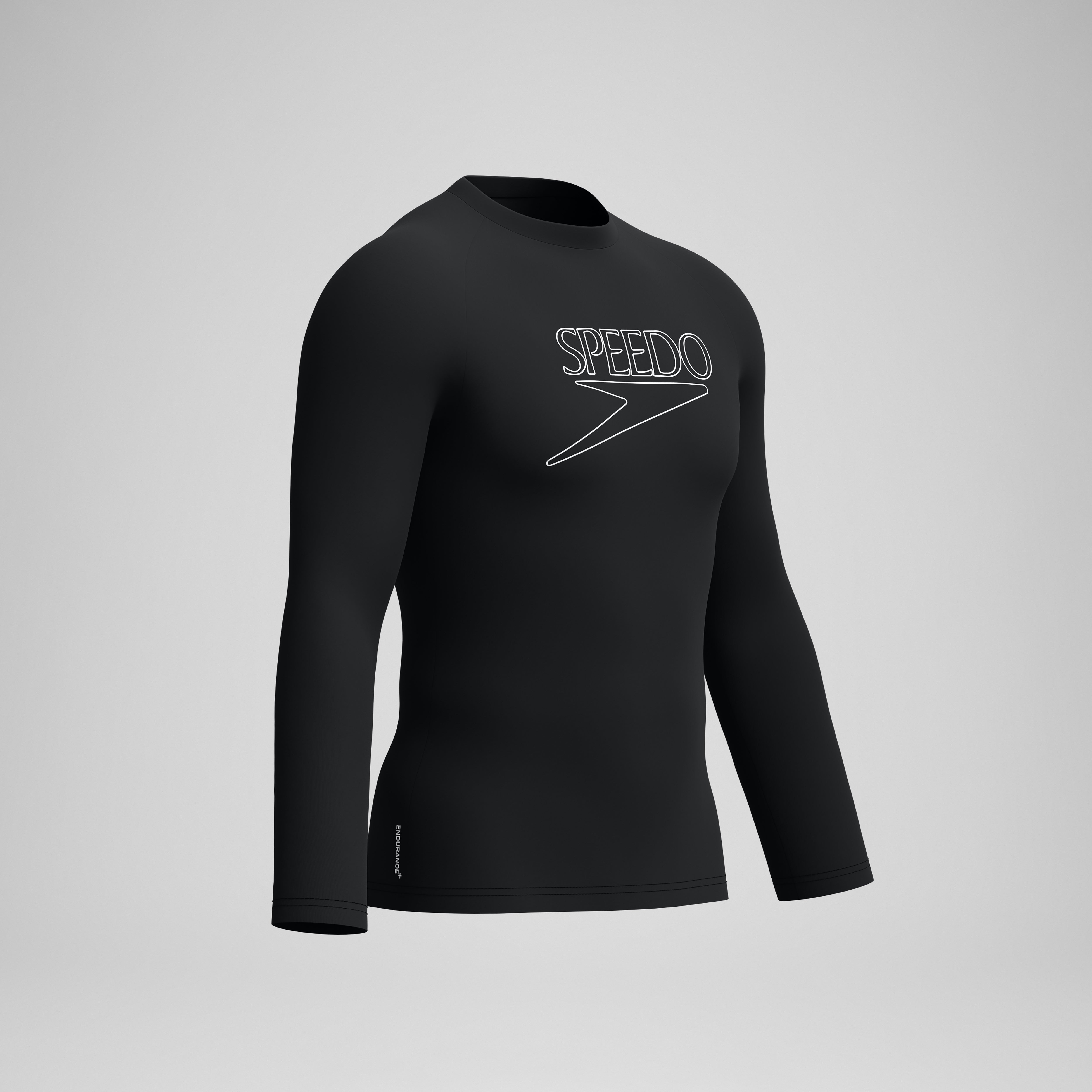 Men's Endurance+ Logo Long Sleeve Rashguard Black | Speedo