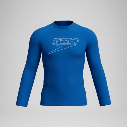 Men's Endurance+ Logo Long Sleeve Rashguard Blue