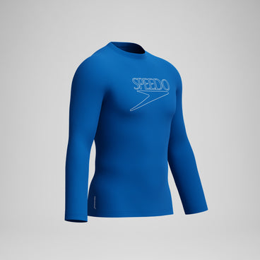 Men's Endurance+ Logo Long Sleeve Rashguard Blue