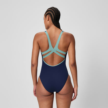 Women's Sculpture Boom Back Swimsuit Navy/Green