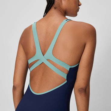 Women's Sculpture Boom Back Swimsuit Navy/Green