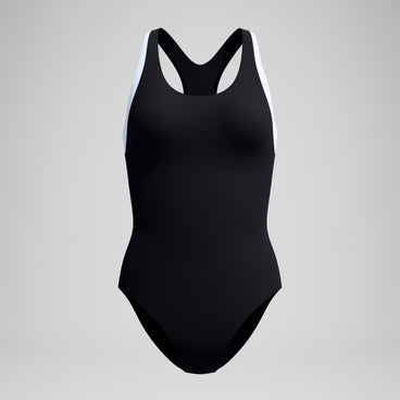 Women's Colourblock Racerback Swimsuit Black/White