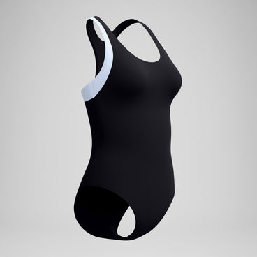 Women's Colourblock Racerback Swimsuit Black/White