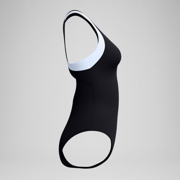 Women's Colourblock Racerback Swimsuit Black/White