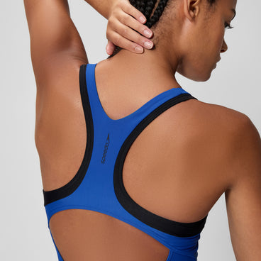 Women's Colourblock Racerback Swimsuit Blue/Black
