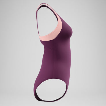 Women's Colourblock Racerback Swimsuit Dark Pink