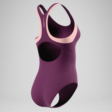 Women's Colourblock Racerback Swimsuit Dark Pink