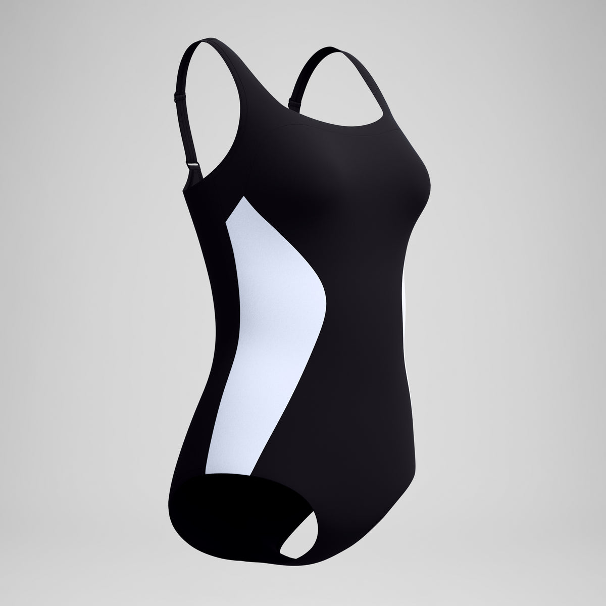 Shaping Colourblock Contour Swimsuit Black White