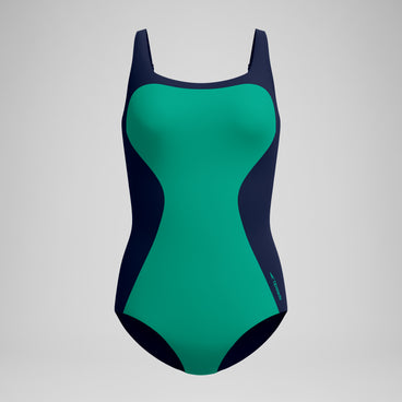 Women's Colourblock Contour Swimsuit Teal/Navy