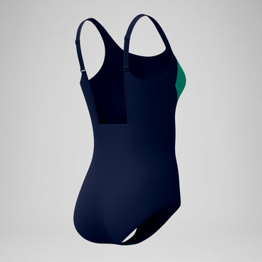Women's Colourblock Contour Swimsuit Teal/Navy