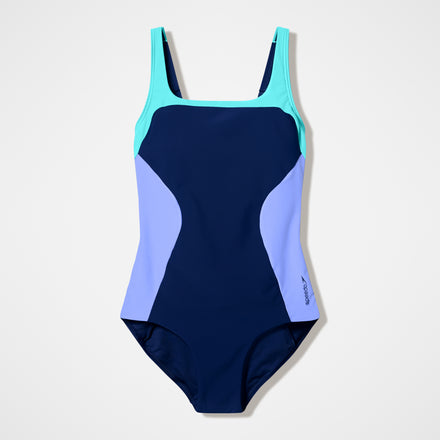 Women's Colourblock Contour Swimsuit Navy/Turquoise
